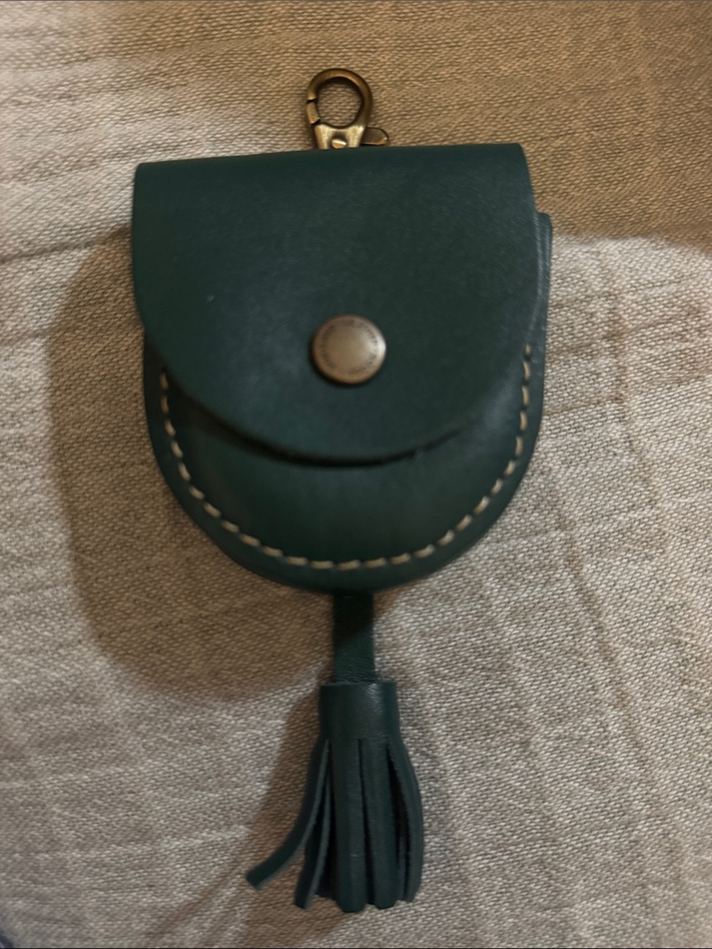 Portland Leather Forest Green Leather Tassel Key & Card Holder